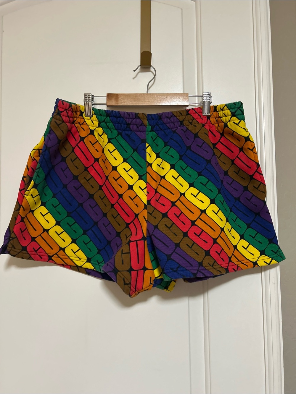 🌈🦄🏳️‍🌈UGG Rainbow ‘Everyday is Pride Day’ Logo Athleisure Lounge Shorts🏳️‍⚧️🦄🌈